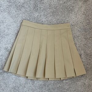 Sunday Best Beige Pleated Mini Skirt